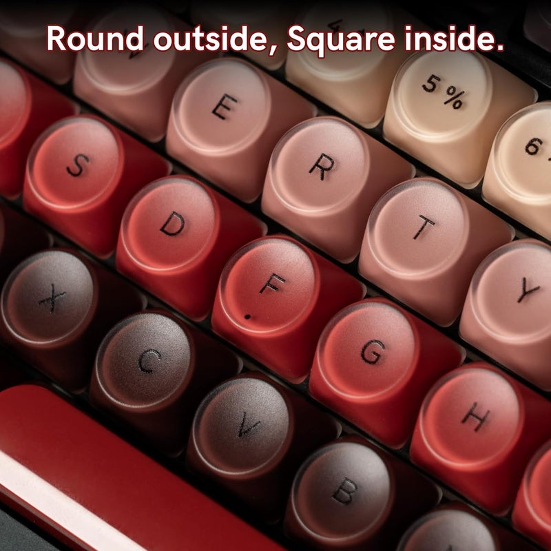 Rainy75 PBT Keycaps, Lipstick Red Jelly Keycap Berry Kiss Theme Foundation MOA Profile, 128 Keys Elegant Cute Custom Key caps for 61/68/84/87/98/100 Cherry Gateron MX Mechanical Keyboards - Image 4